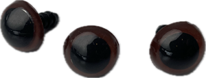 Bamseøjne - brun med sort pupil, 18 mm